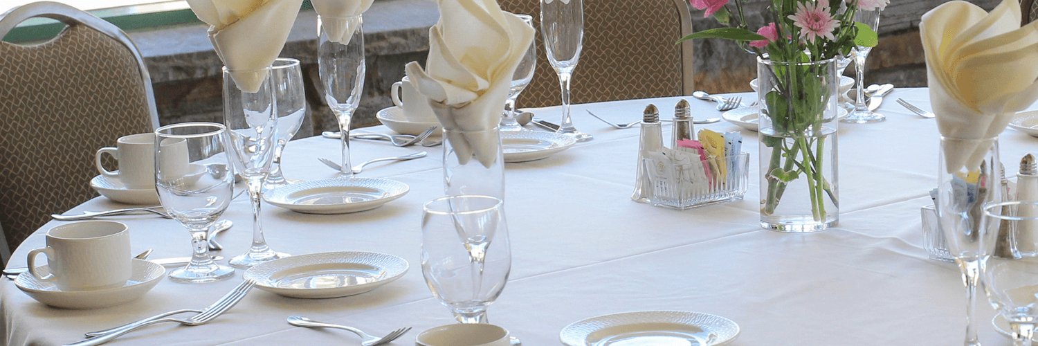 Interior table view of the Solarium electronic banner